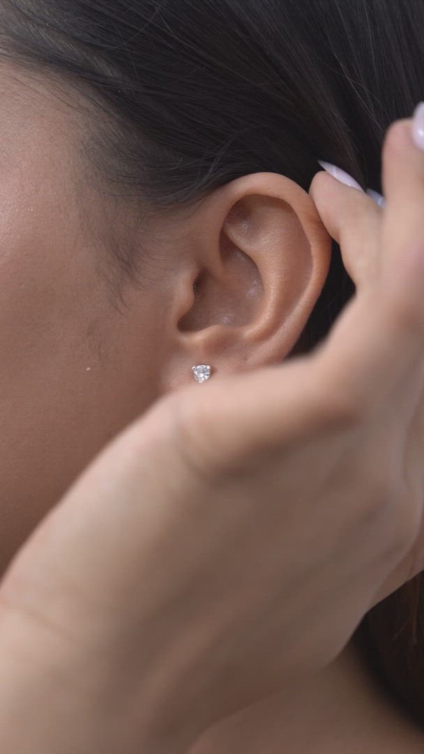 Martini Solitaire Stud Earrings in 925 Sterling Silver