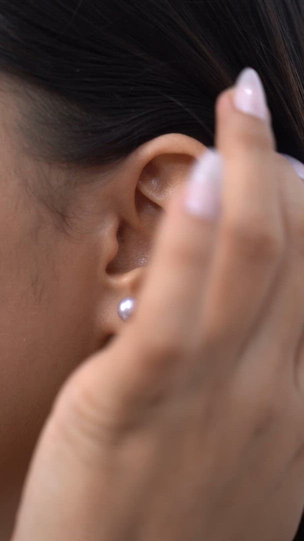 Freshwater Mauve Pearl Solitaire Studs in 925 Sterling Silver
