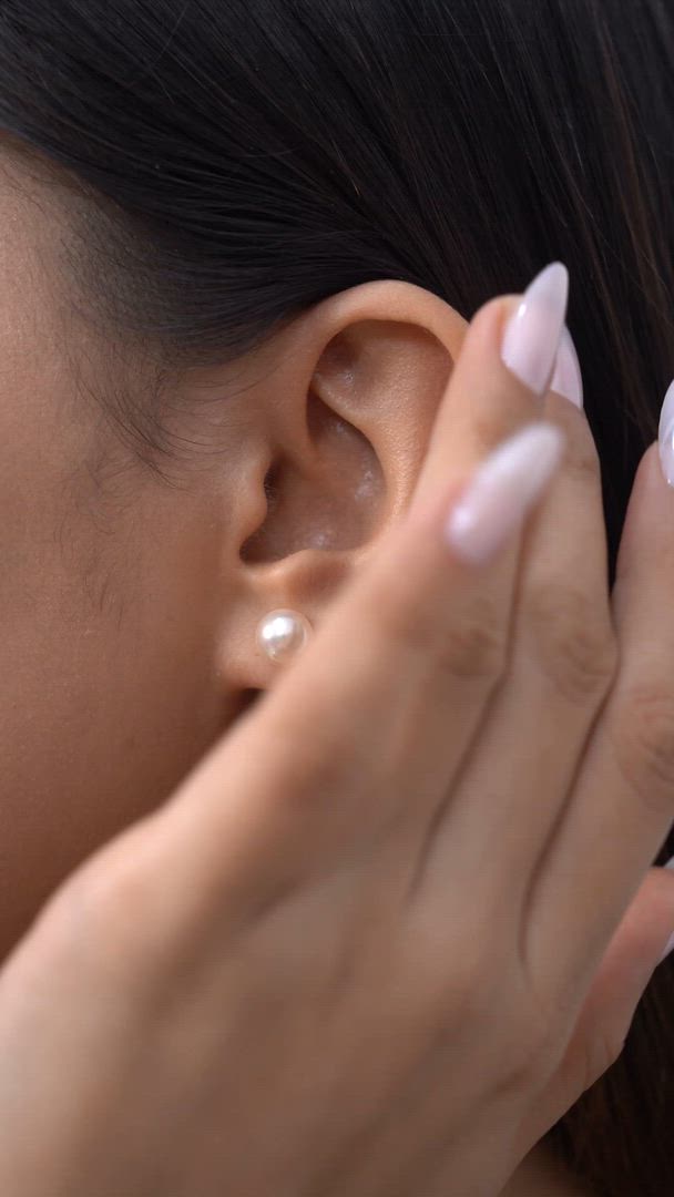 Classic Pink Pearl Solitaire Studs in 925 Sterling Silver