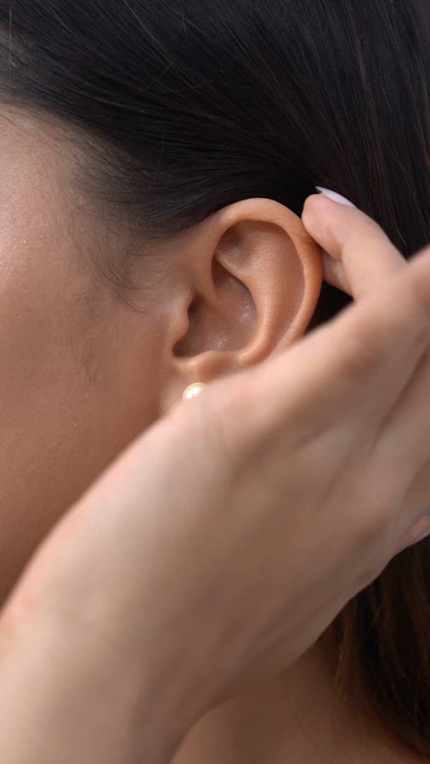 Classic Golden Pearl Solitaire Studs in 925 Sterling Silver
