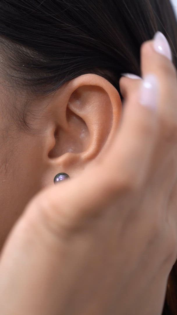 Abalone Pearl Earrings, Classic Solitaire Studs in 925 Silver