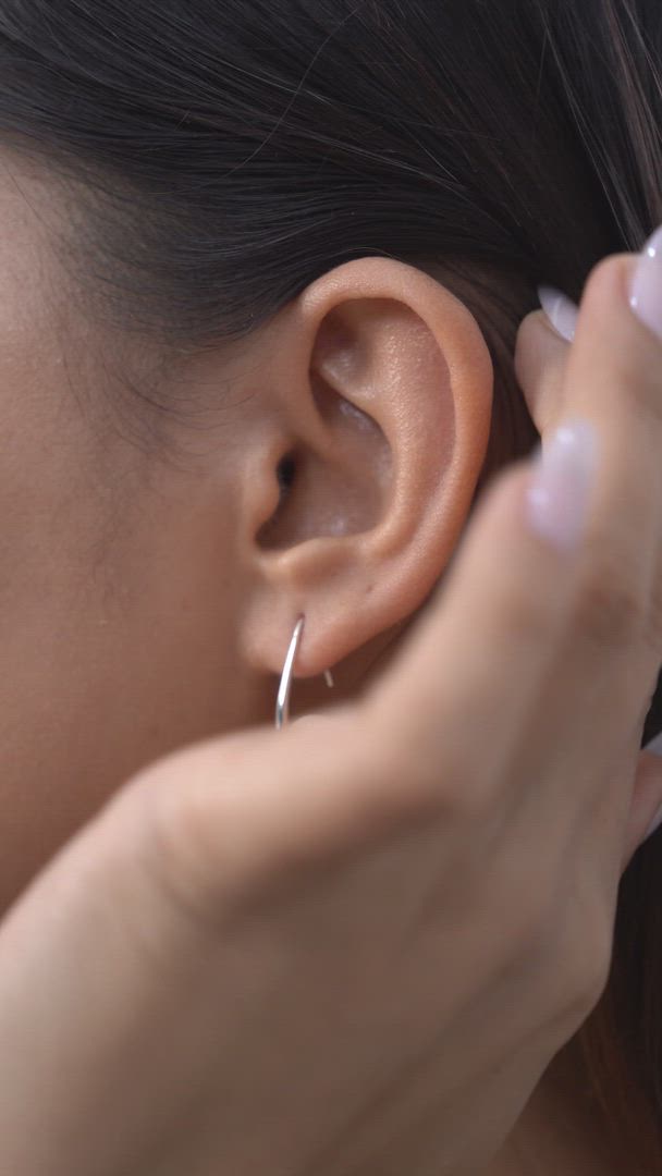 Nested Style Pearl Earrings in 925 Sterling Silver