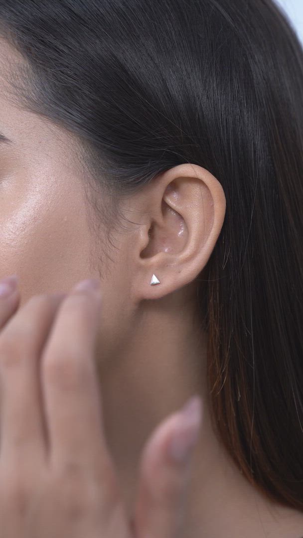 Mini Triangle Stud Earrings in 925 Sterling Silver