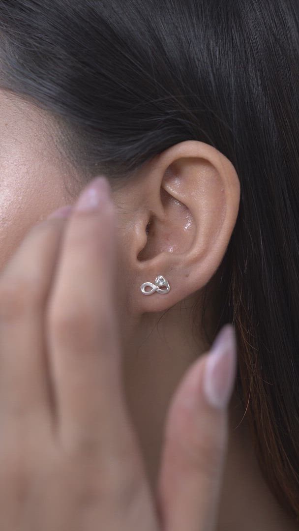 Infinite Love Earrings with American Diamond in 925 Sterling Silver