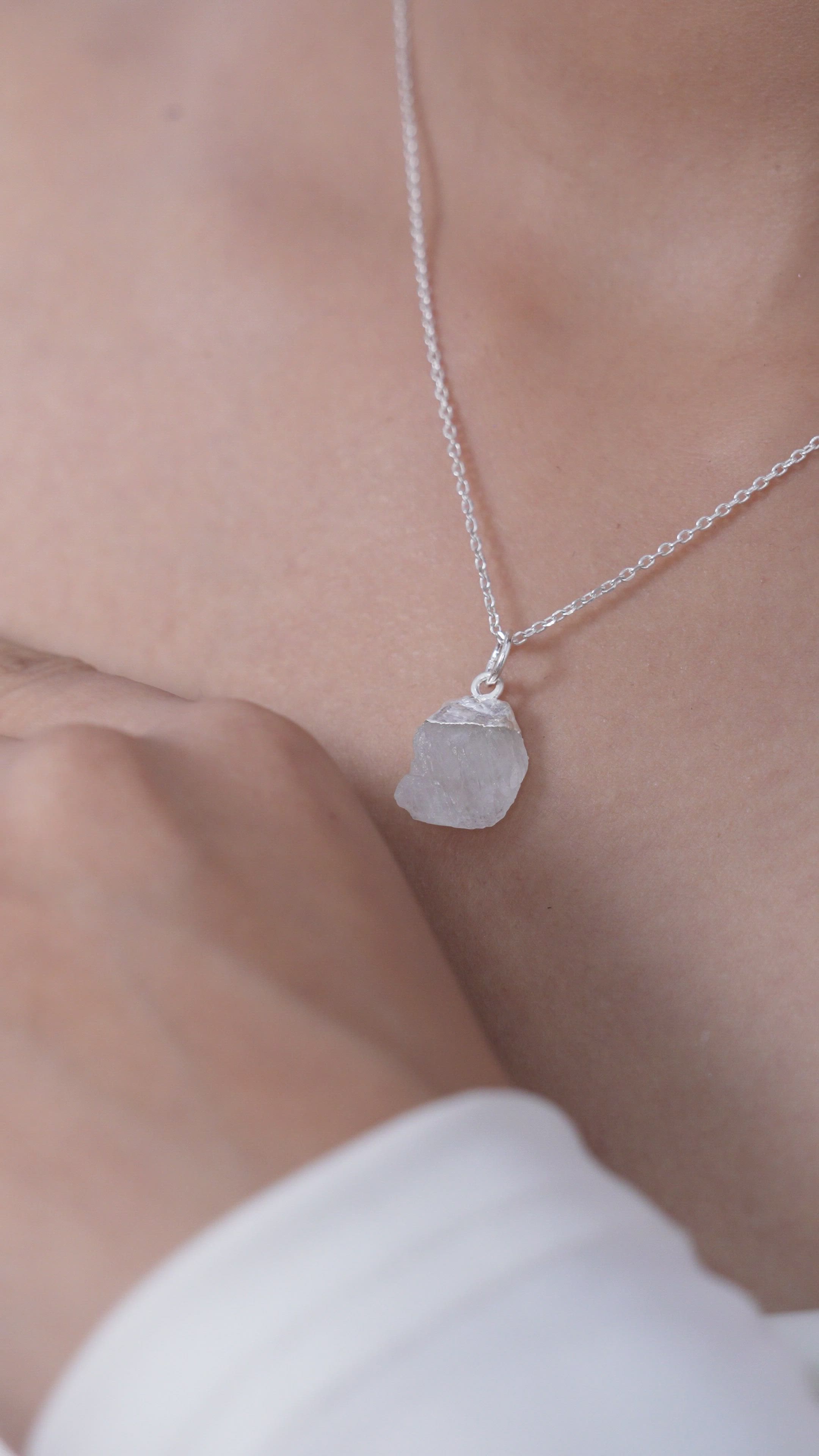 Raw Moonstone Locket Pendant in 925 Sterling Silver