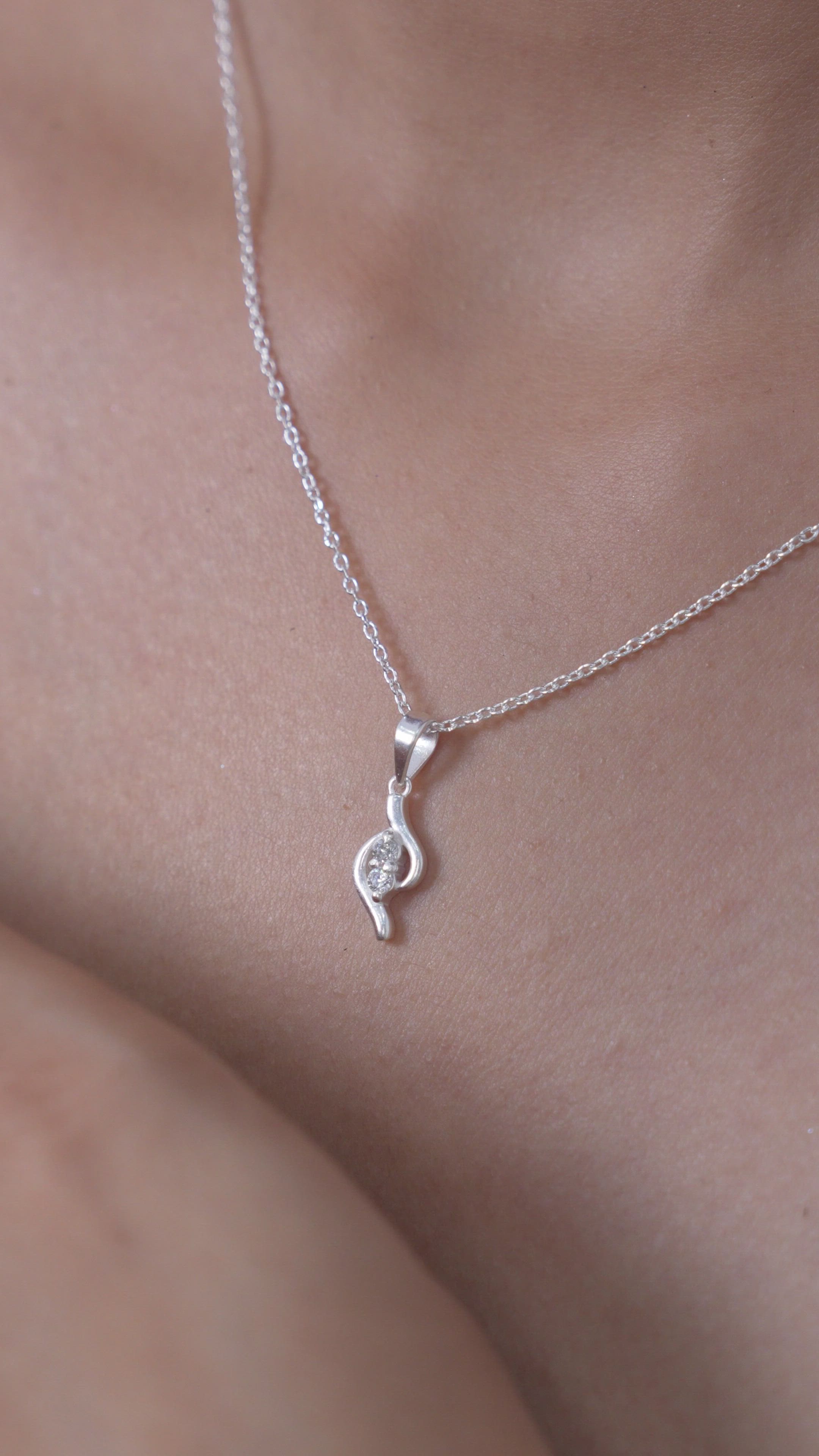 Silver Chain and Pendant for Girls: Dewdrop Duet in Sterling Silver