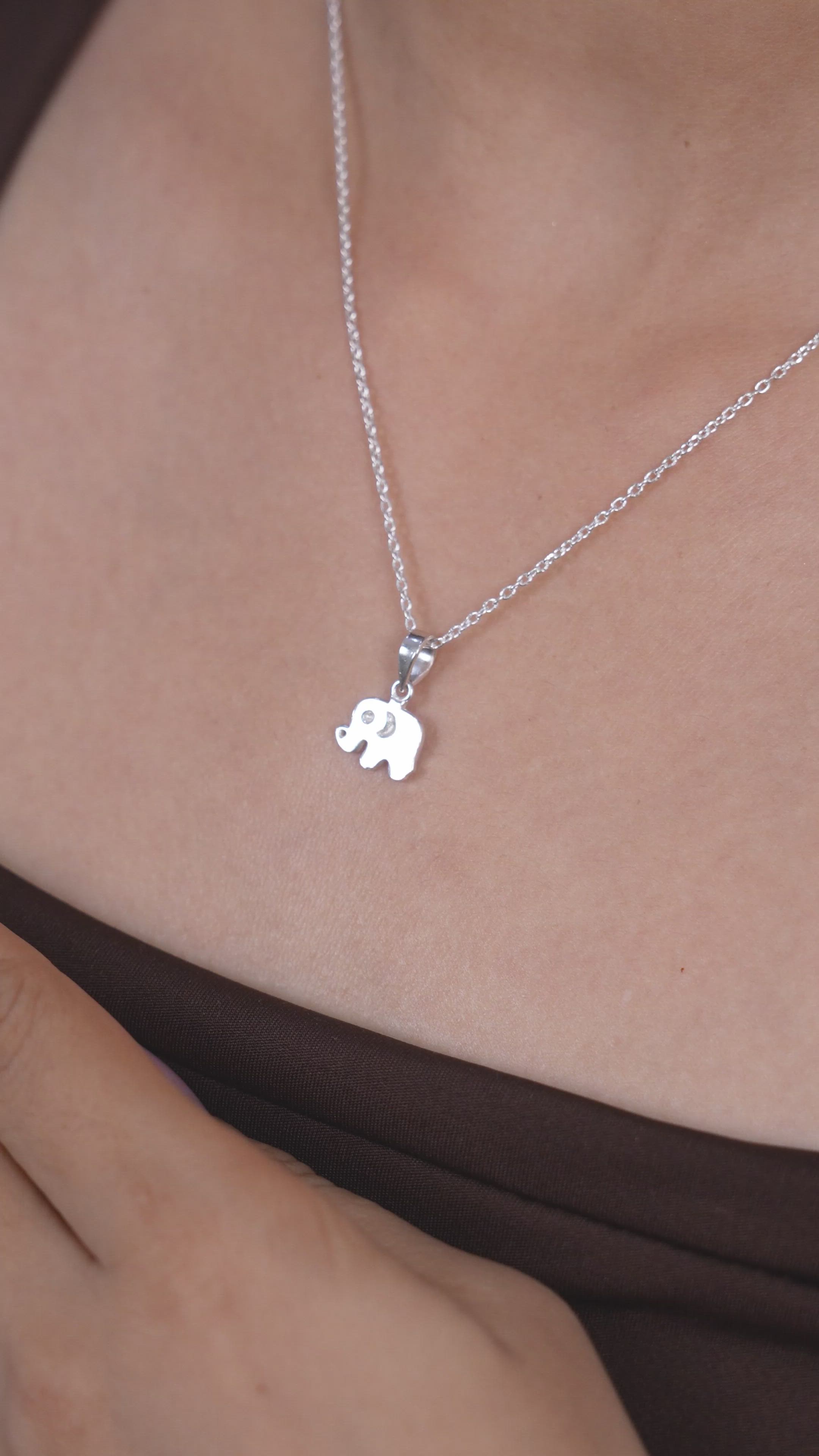 Elephant Pendant Silver with Chain | Lucky Indian Elephant Design