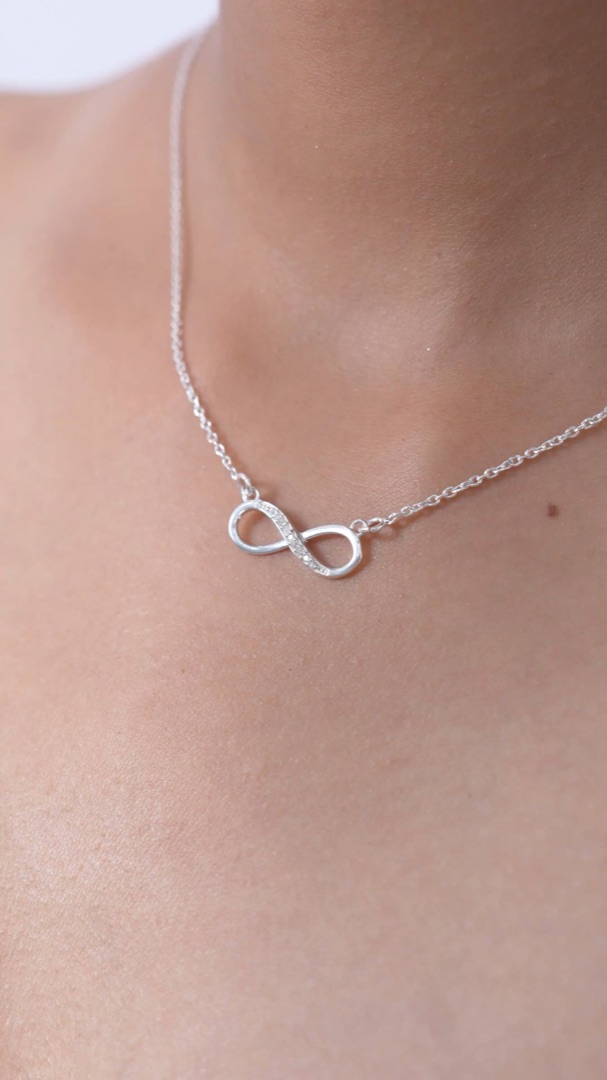 Infinity Pendant with American Diamond in 925 Sterling Silver