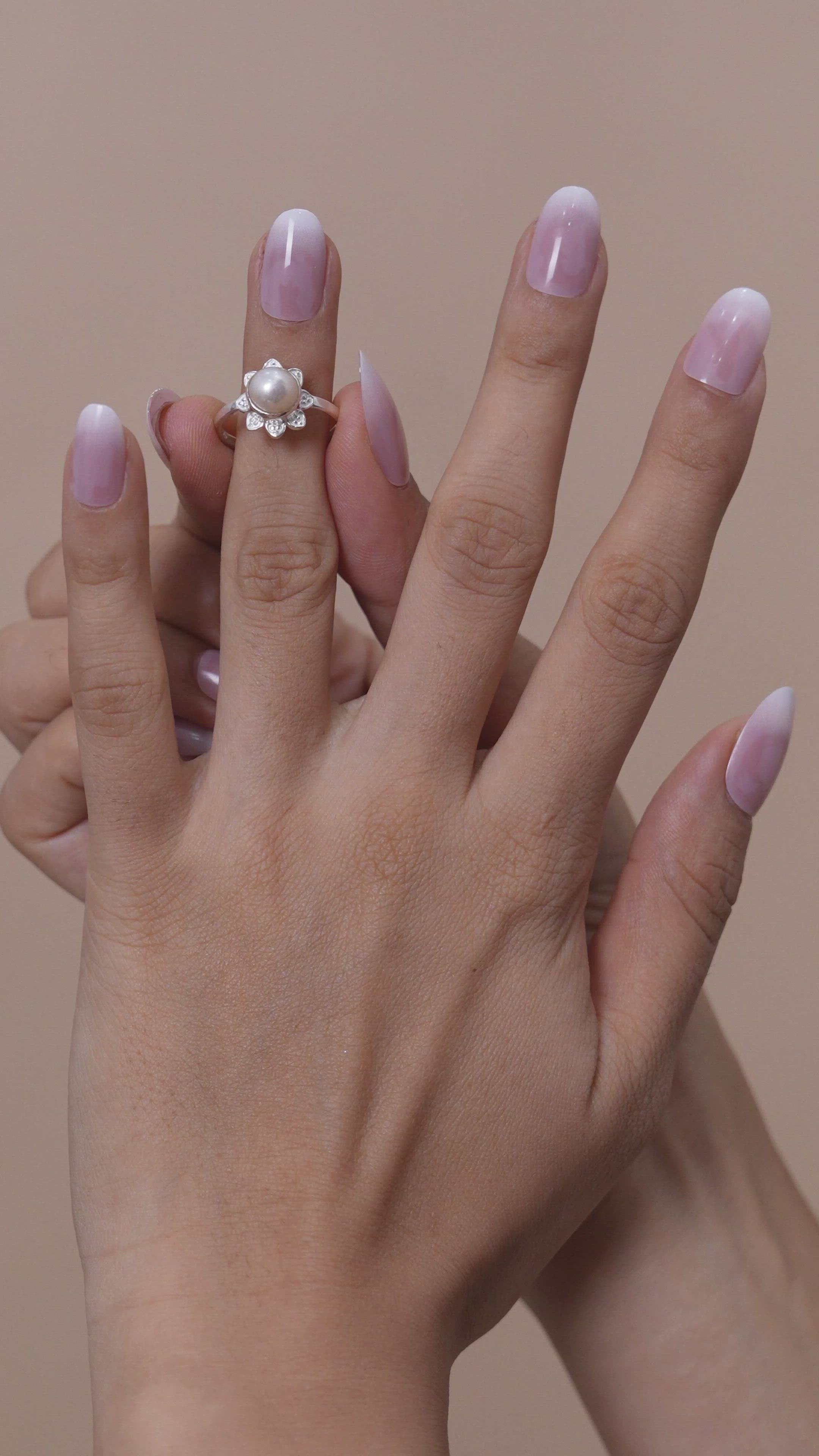 Pearl Silver Ring for Women | Blossom Adjustable 925 Sterling Silver