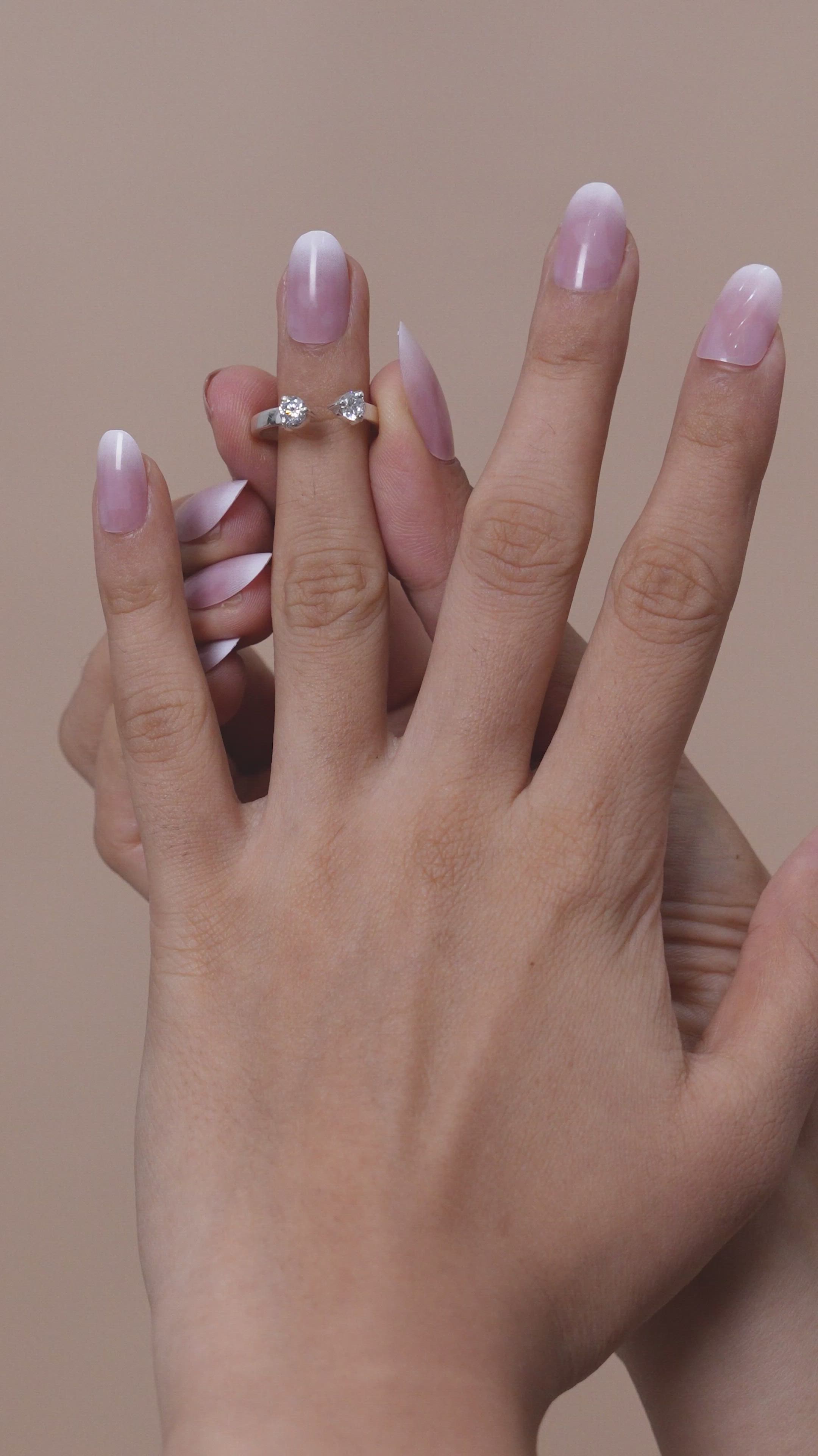 Twin Sparkle Heart Solitaire Adjustable Ring in Sterling Silver