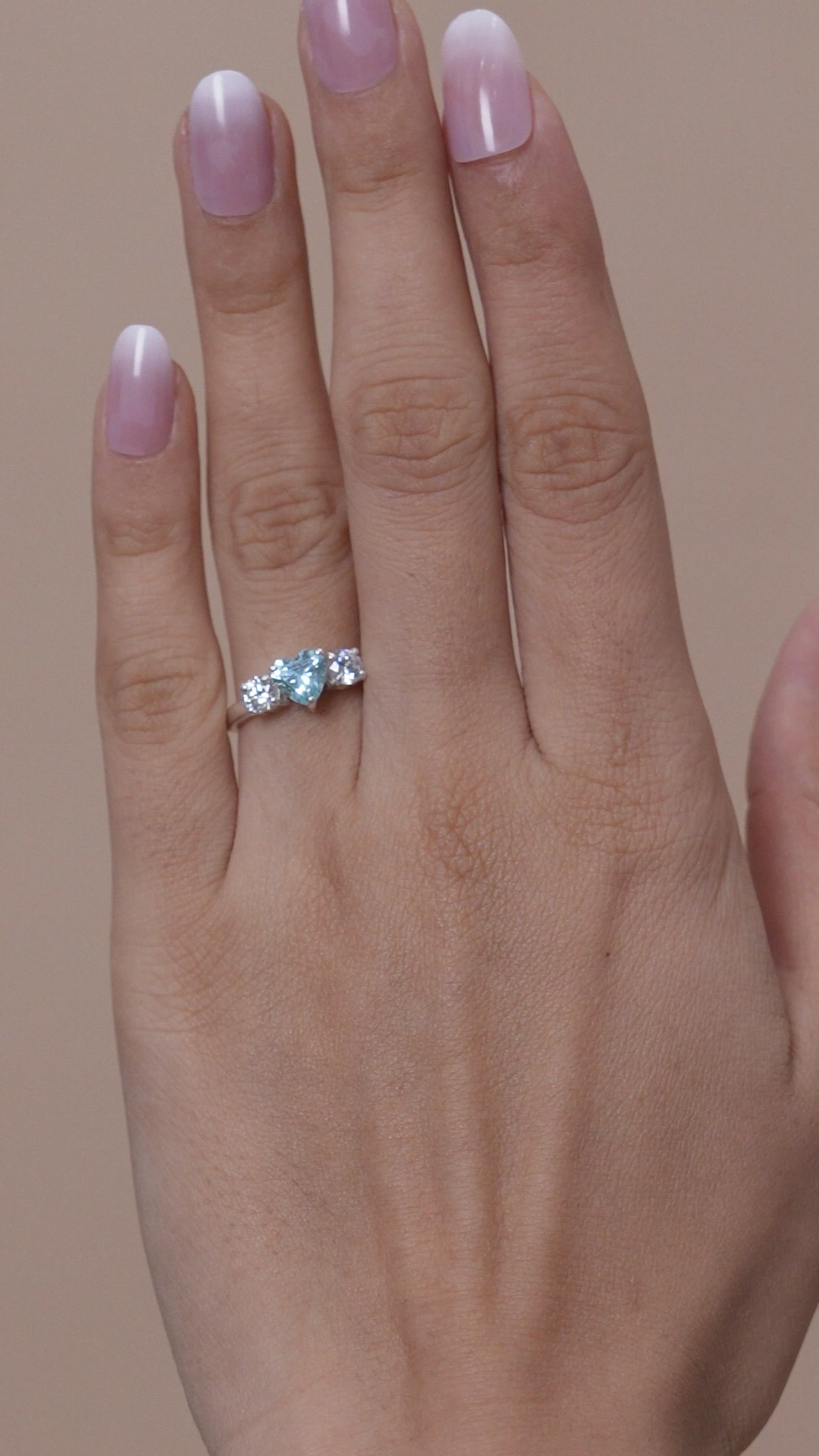Blue Heart Promise Ring | Passionate Adjustable 925 Sterling Silver