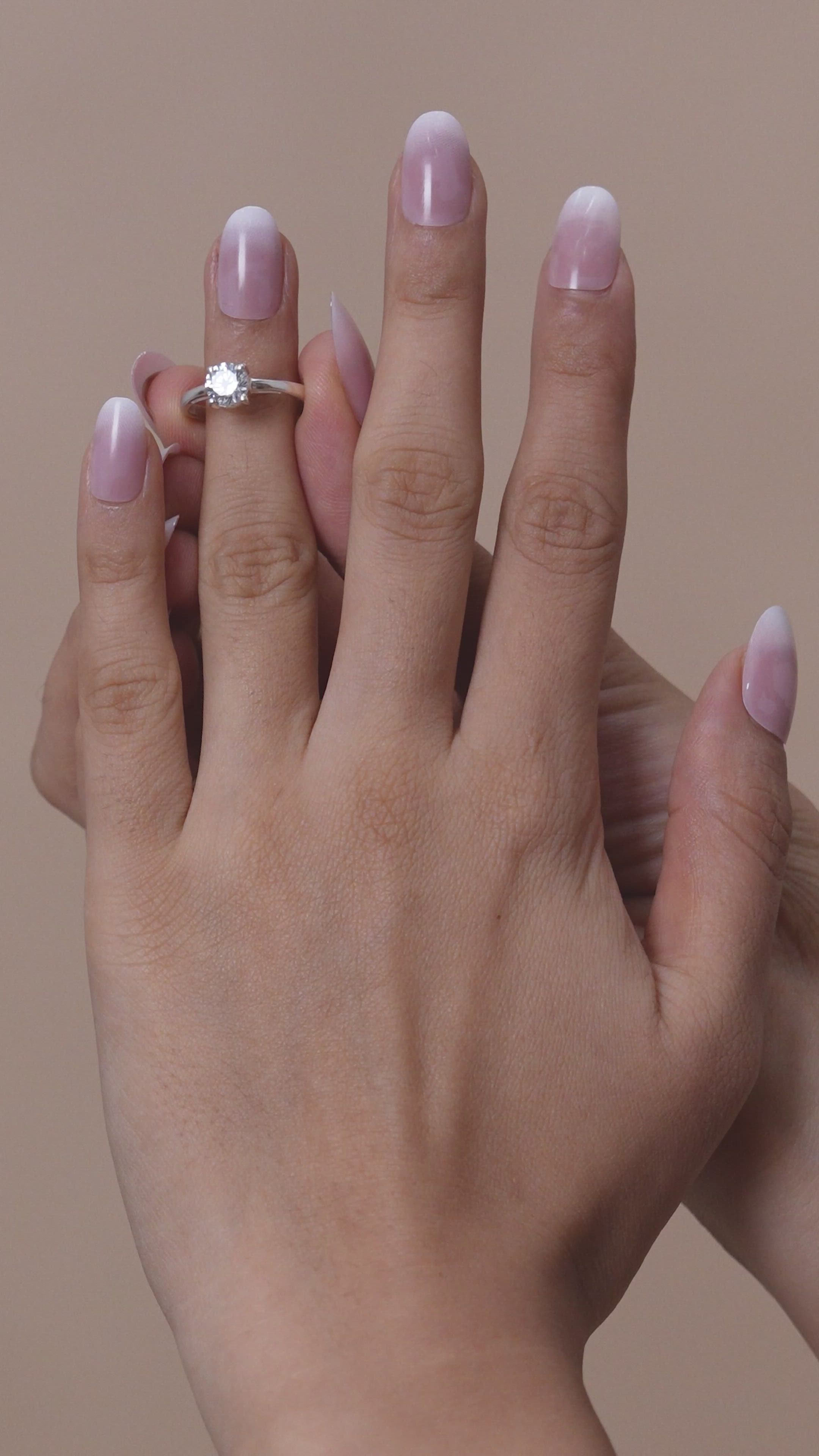 Classic Solitaire Engagement Ring with American Diamond in 925 Silver