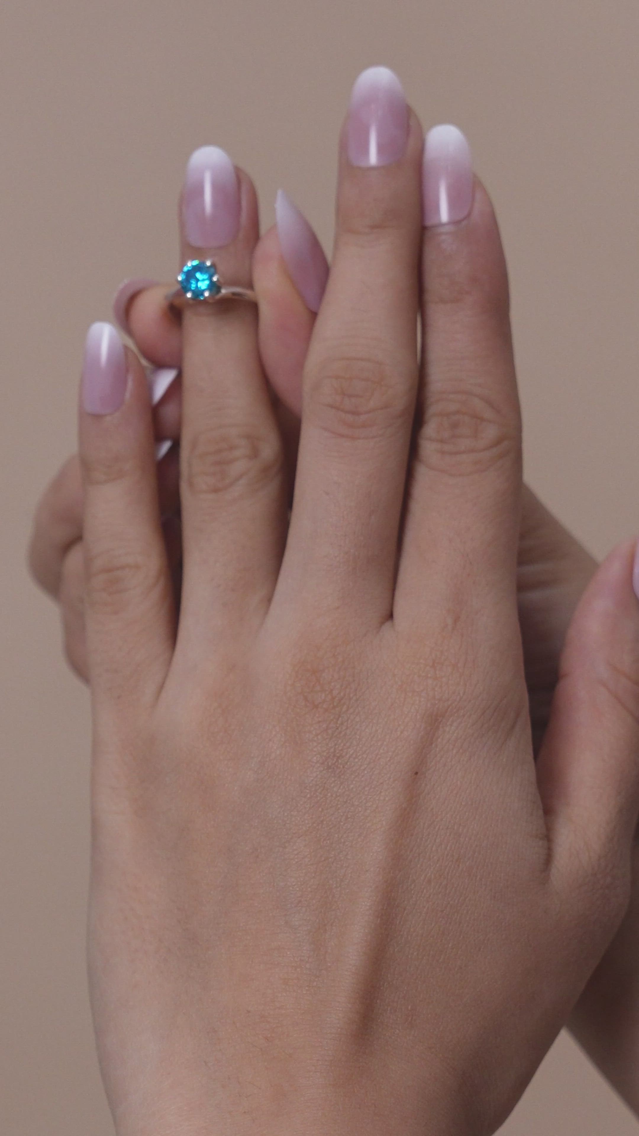 Sapphire Ring | Martini Solitaire Adjustable 925 Sterling Silver