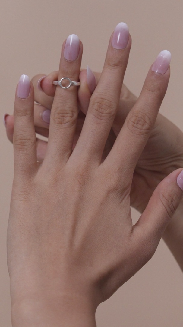 Hollow Circle Engagement Ring | Adjustable 925 Sterling Silver