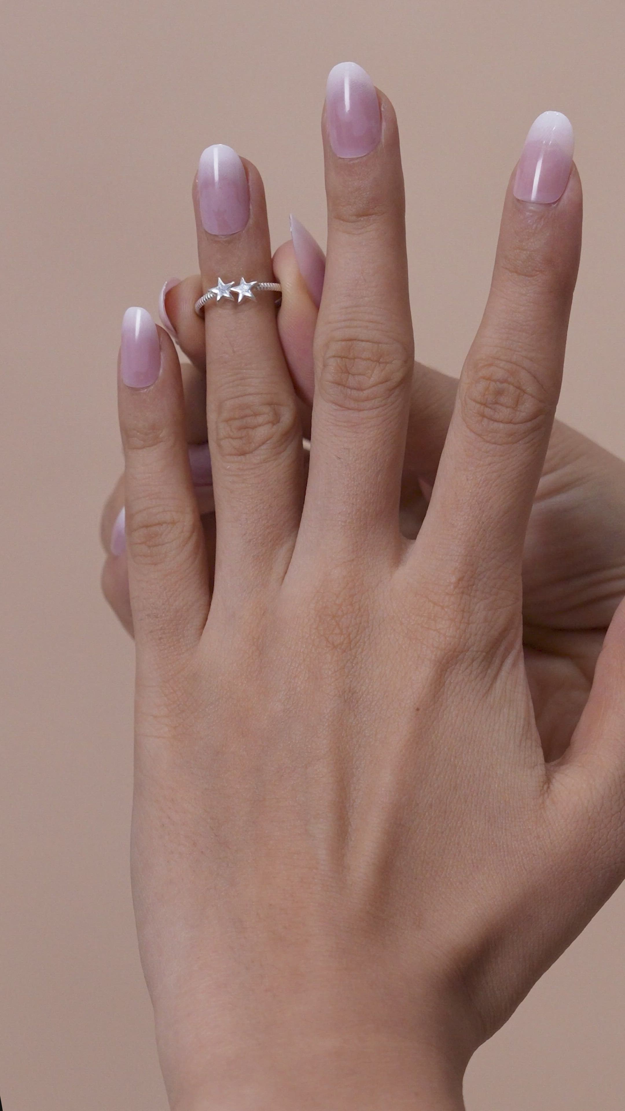 Dual Star Adjustable Ring in 925 Sterling Silver