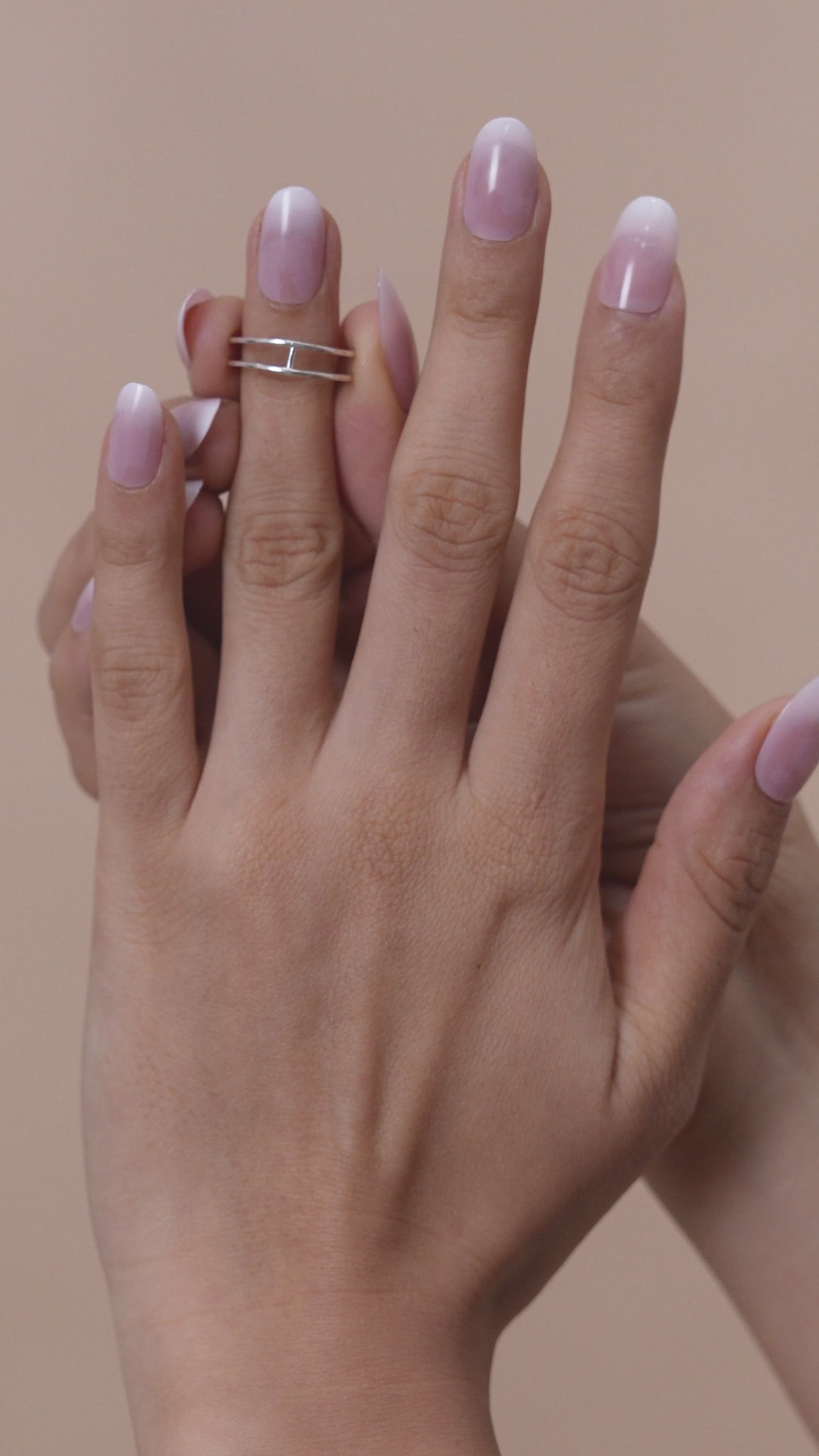 Dual Line Adjustable Band Ring in 925 Sterling Silver