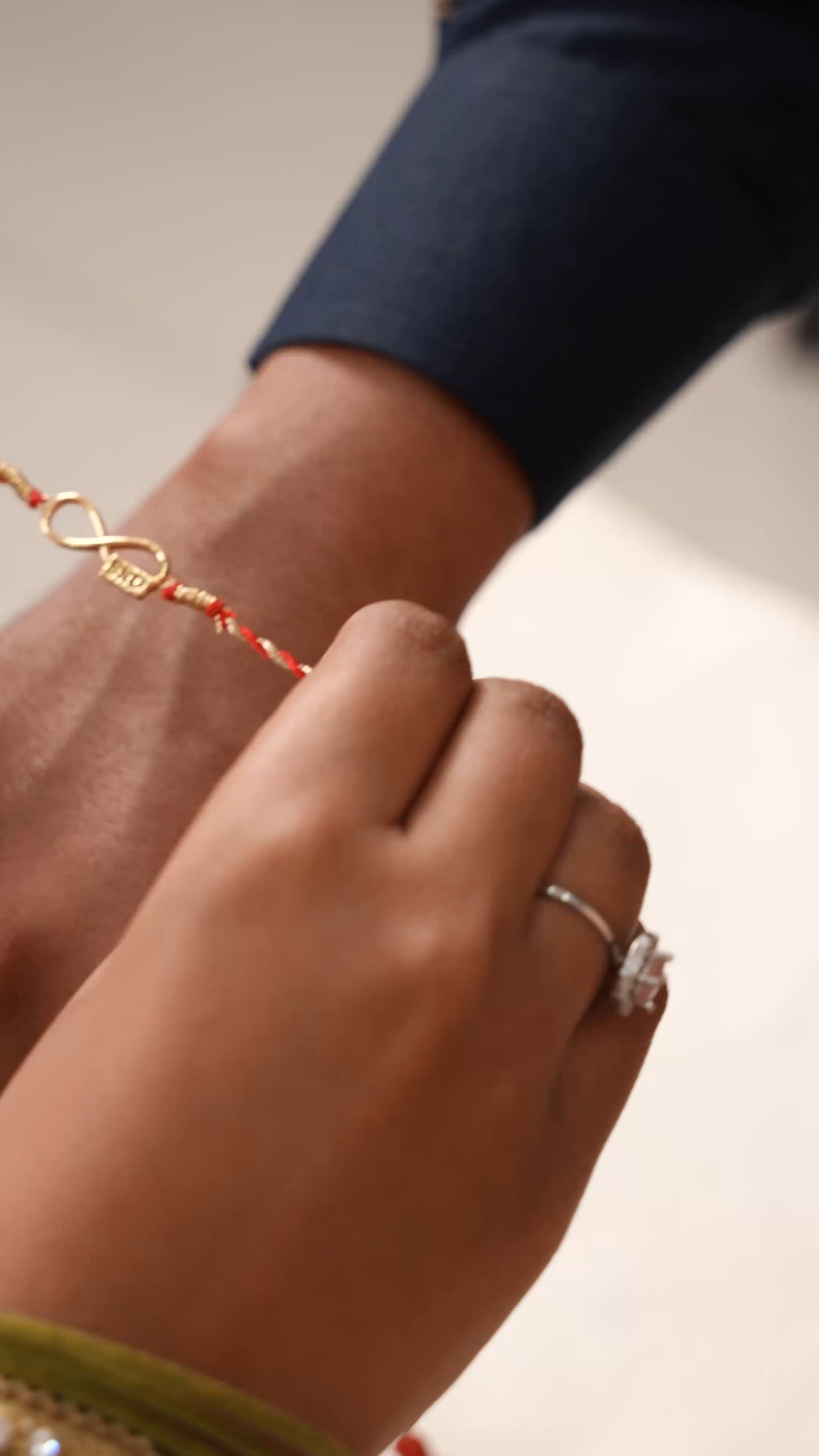 Timeless 18k Gold Finish Silver Rakhi for Brother – 925 Silver