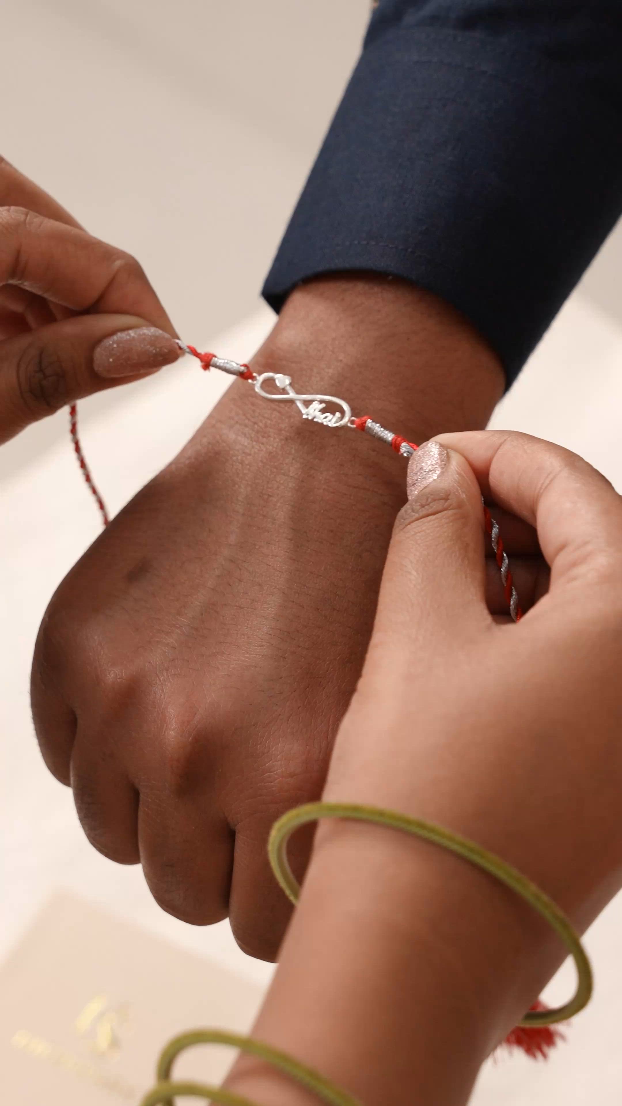 Infinity Heart Silver Rakhi for Bhaiya – 925 Sterling Silver