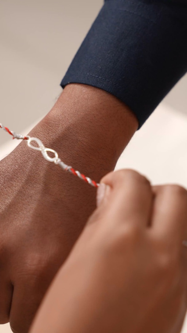 Bhai Engraved Infinity Silver Rakhi for Brother – 925 Silver