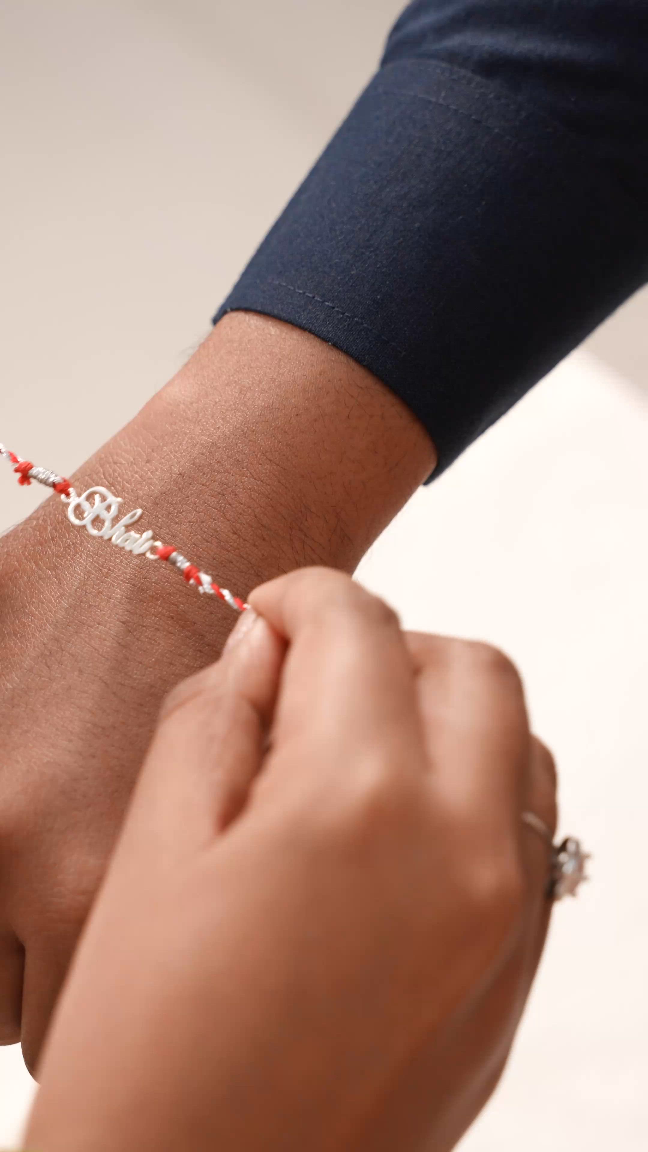 Signature Bhai Silver Rakhi for Brother – 925 Sterling Silver