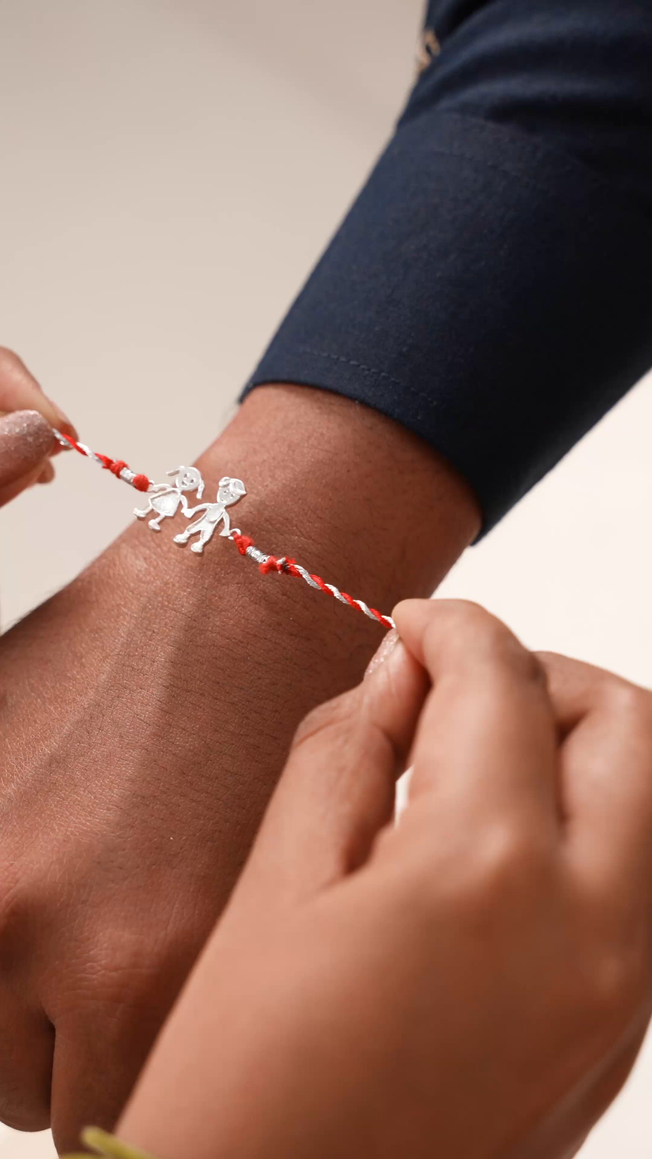 Brother-Sister Bond Silver Rakhi – 925 Sterling Silver