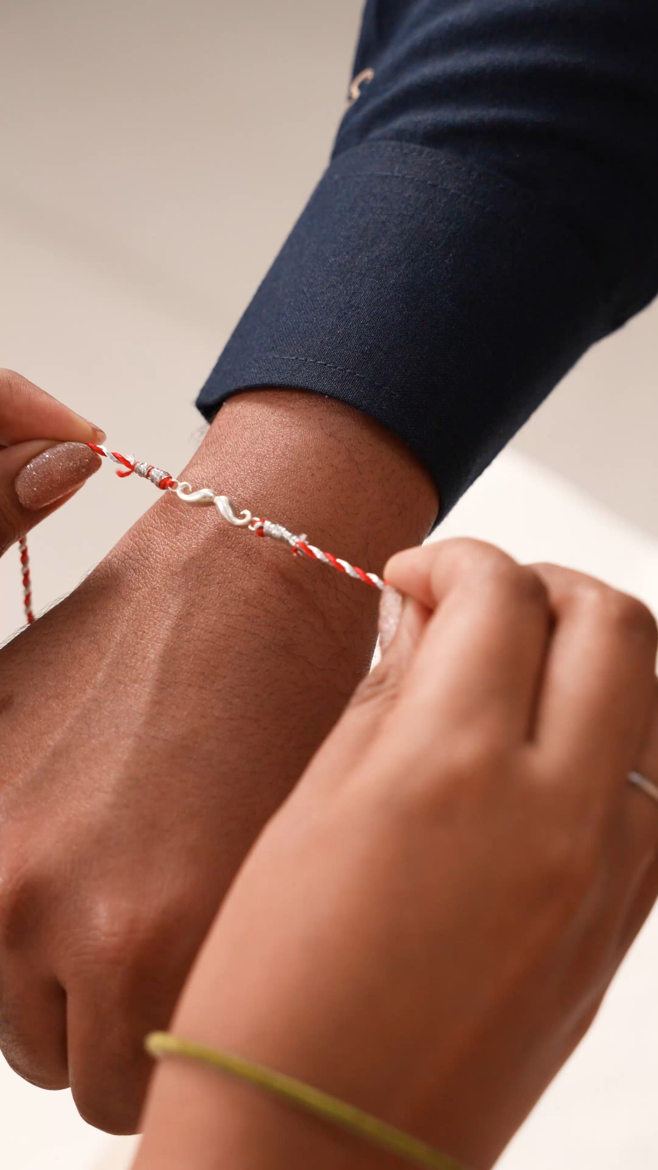 Royal Moustache Silver Rakhi for Brother – 925 Sterling Silver