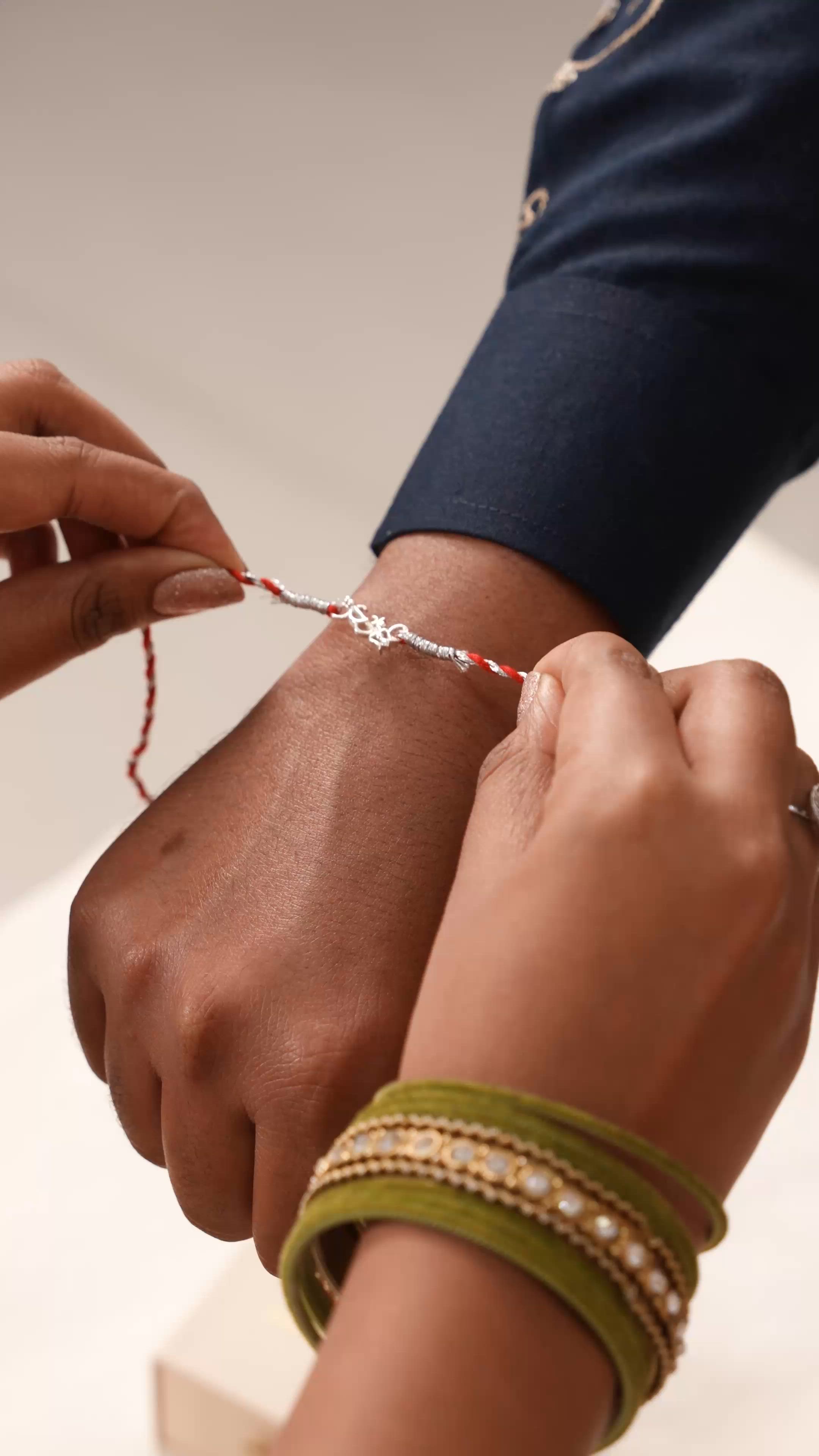 Om Trishul Silver Rakhi for Brother – 925 Silver