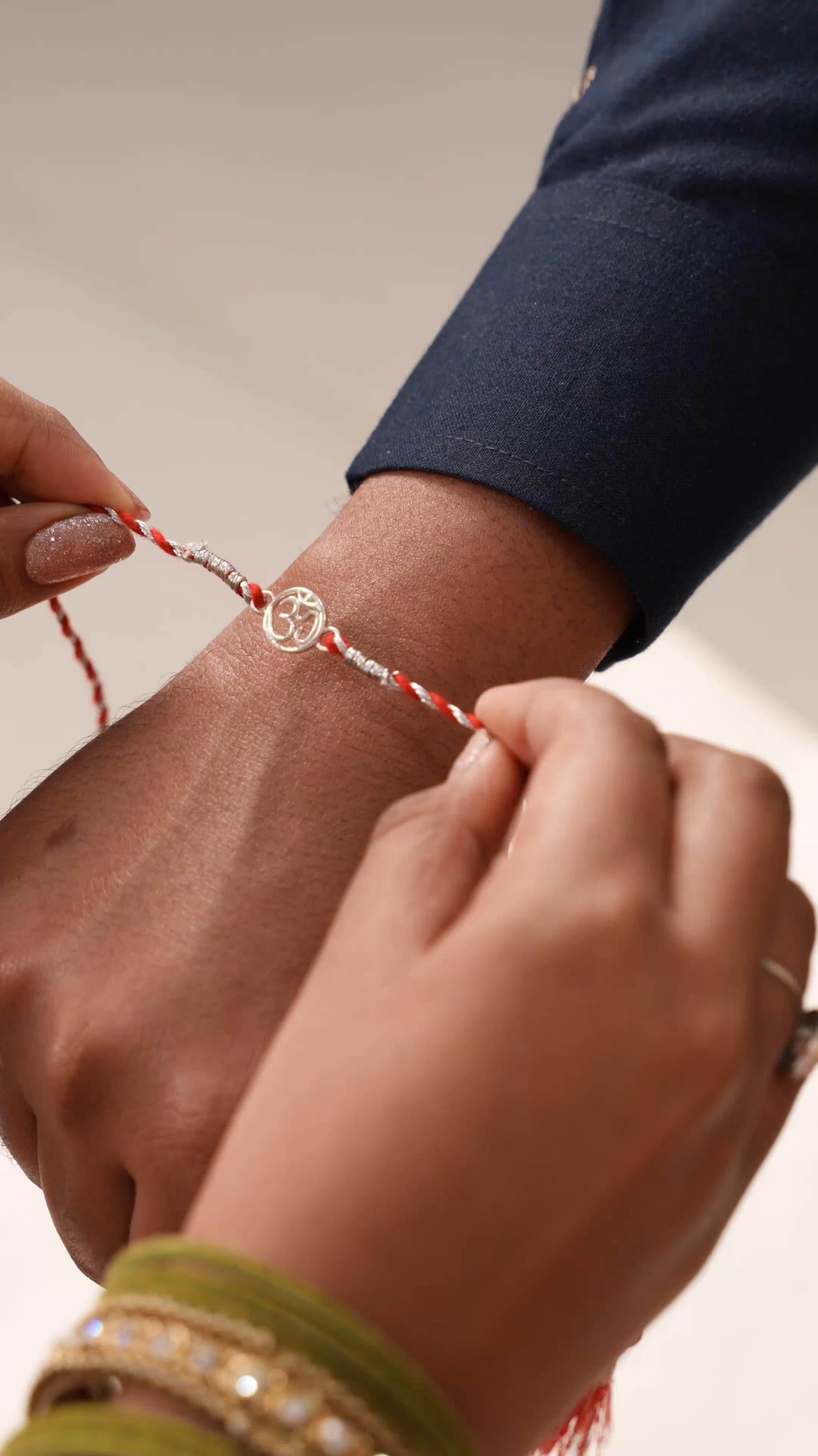 Om Silver Rakhi for Brother – 925 Silver